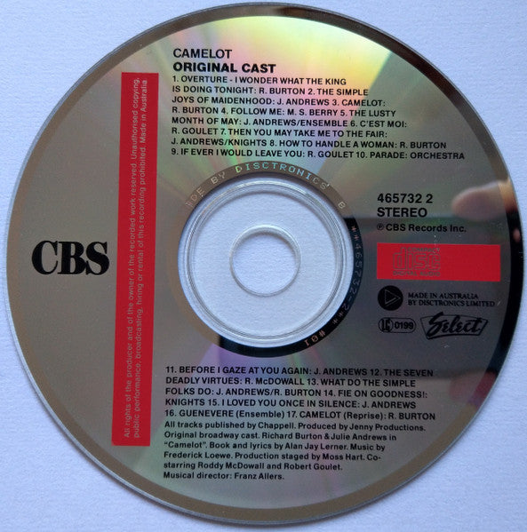 Lerner & Loewe, Julie Andrews, Richard Burton (2) : Camelot (CD, Album)