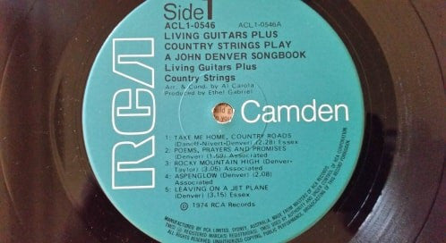 Living Guitars : A John Denver Songbook (LP, Album)