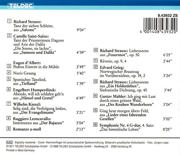 Engelbert Humperdinck (2) · Wilhelm Kienzl · Ruggiero Leoncavallo · Richard Strauss · Camille Saint-Saëns · Eugen D'Albert · Edvard Grieg · Gustav Mahler : Welte-Mignon 1905 - Berühmte Komponisten Spielen Eigene Werke = Famous Composers Performing Their Own Works (CD)