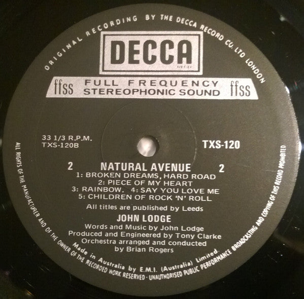 John Lodge : Natural Avenue (LP, Album)