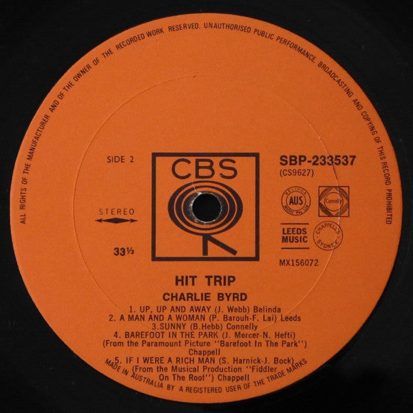 Charlie Byrd : Hit Trip (LP, Album)