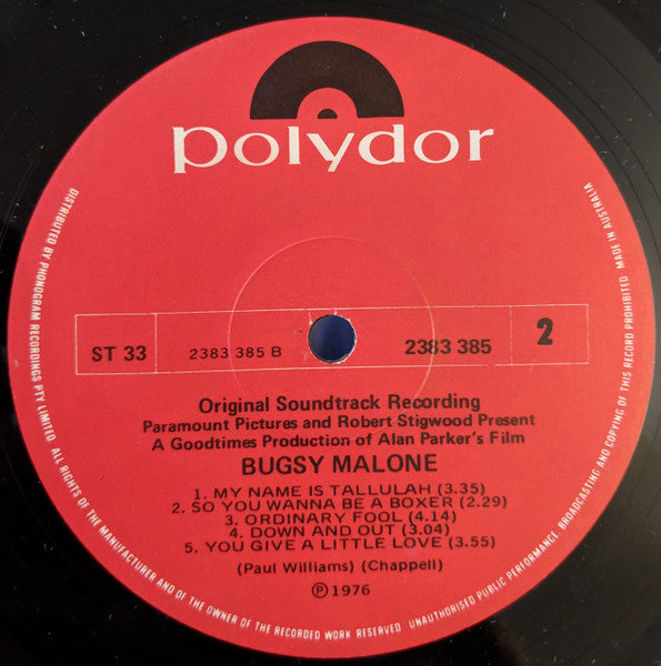 Paul Williams (2) : Bugsy Malone (Original Soundtrack Recording) (LP, Album, Gat)