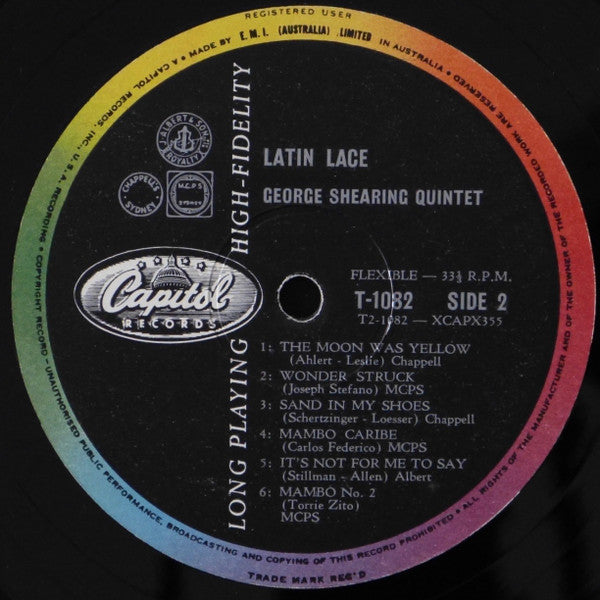 The George Shearing Quintet : Latin Lace (LP, Album, Mono)
