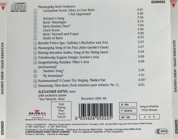 Alexander Kipnis : Boris Godunov (CD, Album)