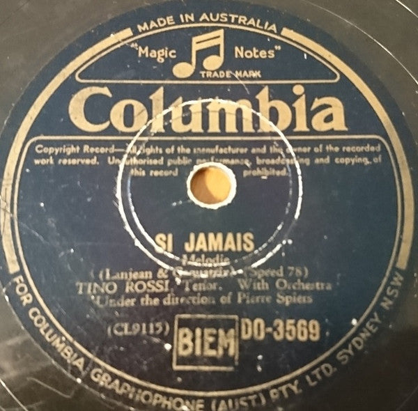 Tino Rossi : Si Jamais / Luna Rossa (Shellac, 10")