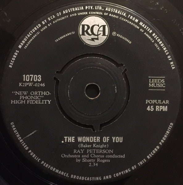 Ray Peterson : I'm Gone (7", Single)