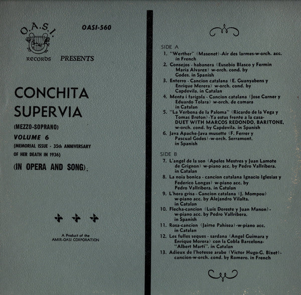 Conchita Supervia : Vol. 6 - Memorial Issue (LP)