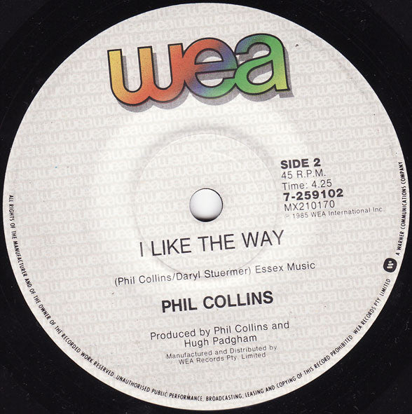 Phil Collins : One More Night (7", Single)