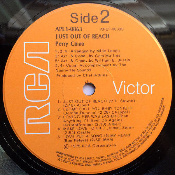 Perry Como : Just Out Of Reach (LP)