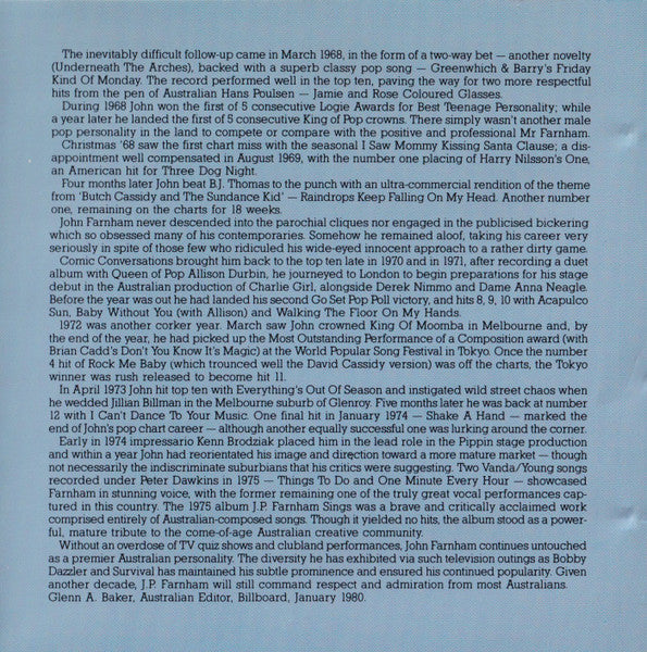 John Farnham : The Best Of John Farnham (CD, Comp, RE)