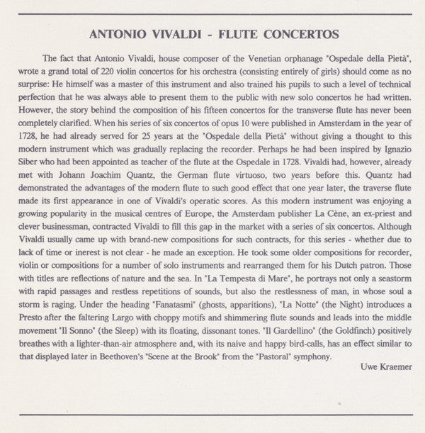 Antonio Vivaldi, Zoltán Gyöngyössy, Budapest Strings, Károly Botvay : Flute Concertos (CD)
