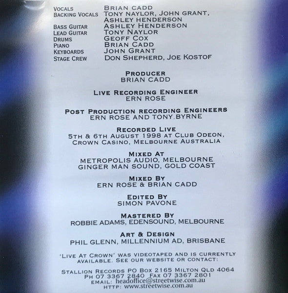 Brian Cadd : Live At Crown (CD, Album)