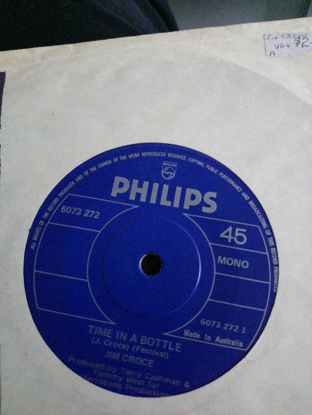 Jim Croce : Time In A Bottle / Hey Tomorrow (7", Single)
