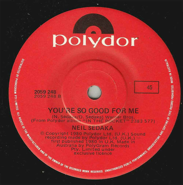 Neil Sedaka : Letting Go (7", Single)