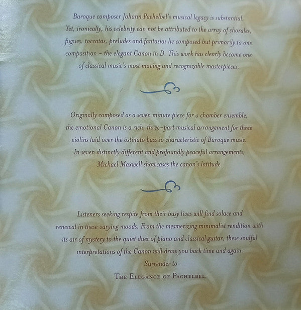 Michael Maxwell : The Elegance Of Pachelbel (CD, Album)