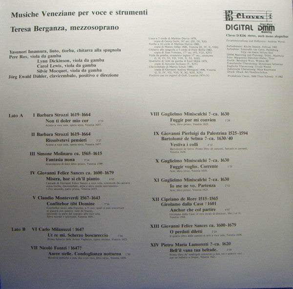 Teresa Berganza : Musiche Veneziane Per Voce E Strumenti (LP, Gat)