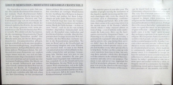 Capella Gregoriana : Lost In Meditation Meditative Gregorian Chants (CD, Album)