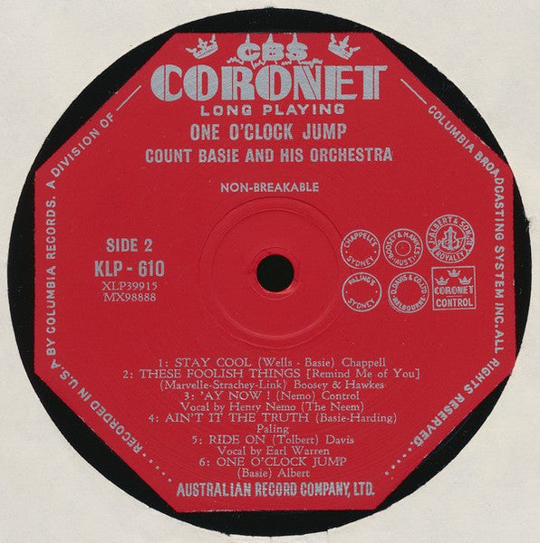 Count Basie And His Orchestra* : One O'Clock Jump (LP, Album, Comp, Mono)