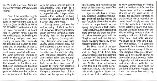 Duke Ellington And Johnny Hodges : Side By Side (CD, Album, RE, RM, PMD)