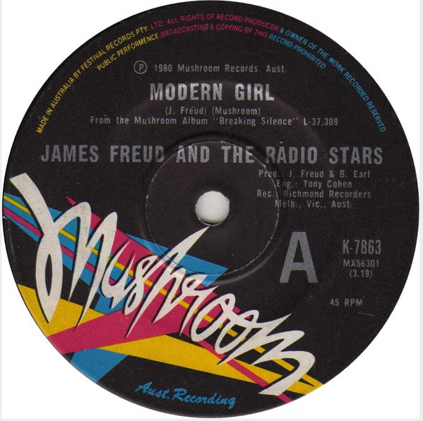 James Freud And The Radio Stars : Modern Girl (7", Single, RP, Gen)