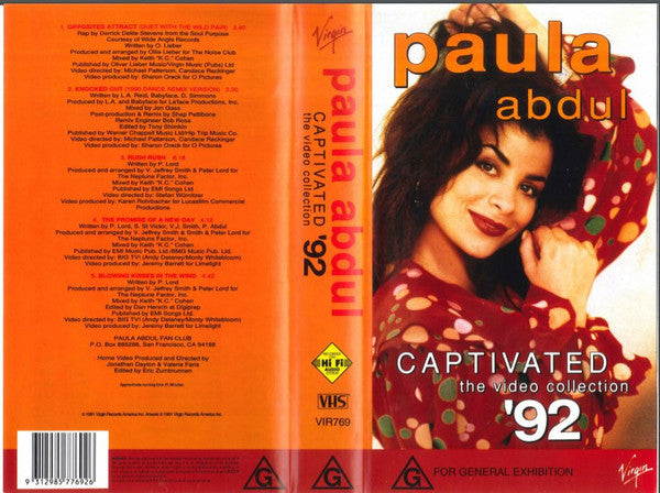 Paula Abdul : Captivated The Video Collection '92 (VHS)