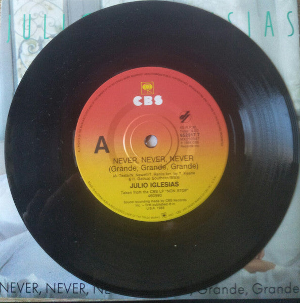 Julio Iglesias : Never, Never, Never (Grande, Grande, Grande) (7", Single, Promo)