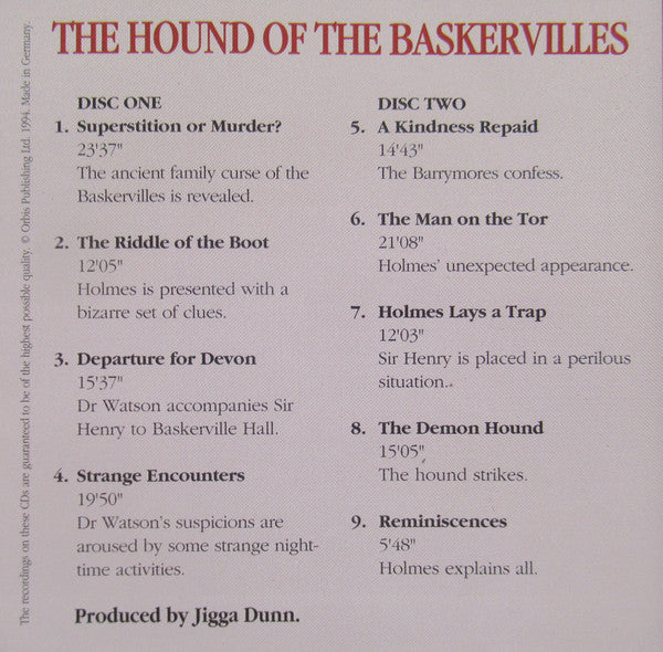 Sir Arthur Conan Doyle Read By Peter Egan : The Hound Of The Baskervilles (2xCD)