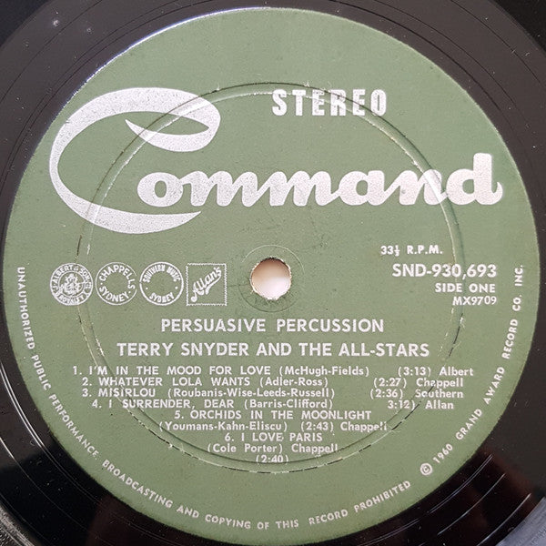 Terry Snyder And The All Stars : Persuasive Percussion (LP, Album)