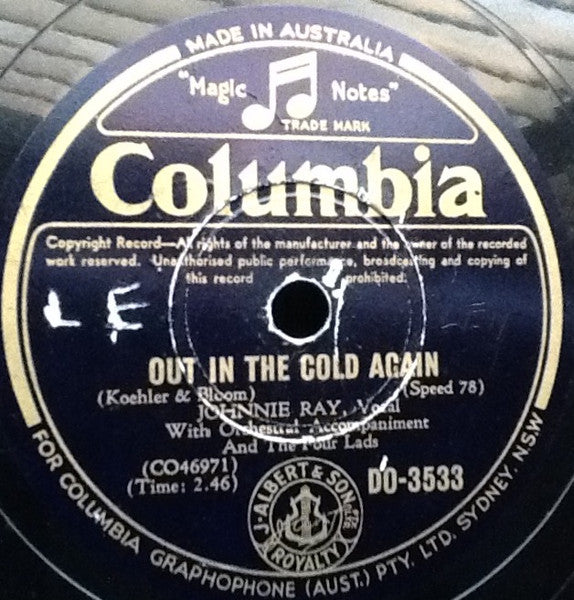 Johnnie Ray : All Of Me / Out In The Cold Again (Shellac, 10")