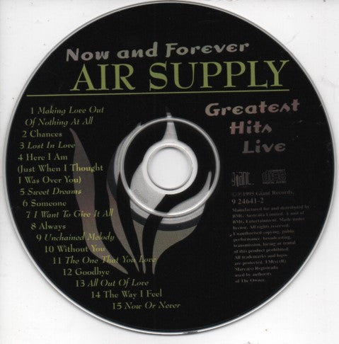 Air Supply : Greatest Hits Live... Now And Forever (CD, Album)