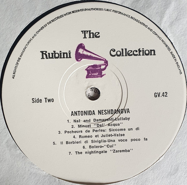 Антонина Васильевна Нежданова : Antonina Nezhdanova (LP, Comp, Mono)
