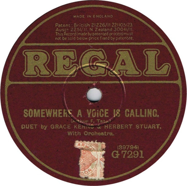Frank Webster / Grace Kerns And Herbert Stuart : A Perfect Day / Somewhere A Voice Is Calling (Shellac, 10")