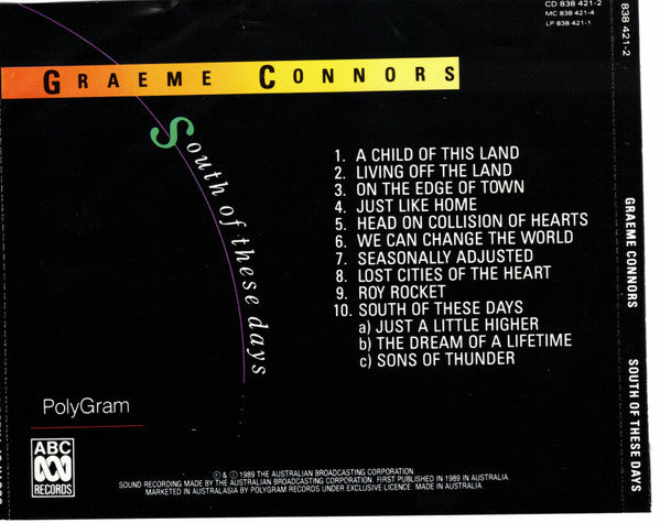 Graeme Connors : South Of These Days (CD, Album)