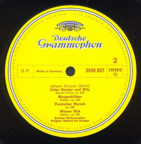 Johann Strauss Jr., Josef Strauß, Berliner Philharmoniker, Herbert von Karajan : Walzer - Polkas - Märsche (LP)