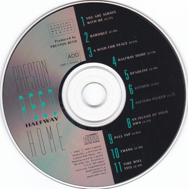 Preston Reed : Halfway Home (CD, Album)