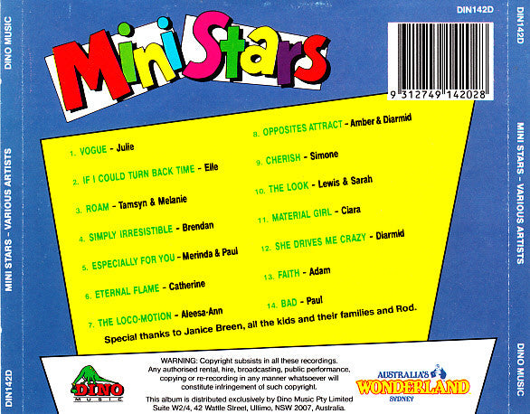 Various : Mini Stars Aussie Kids Sing The Chart Hits (CD, Comp)