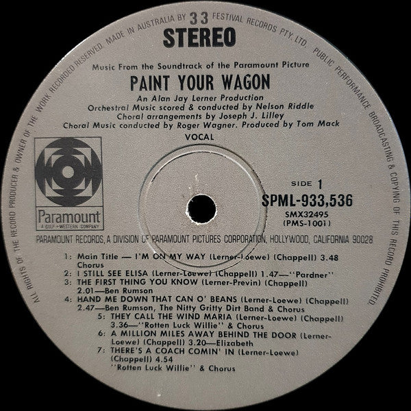 Various : Paint Your Wagon (LP, Album, Gat)