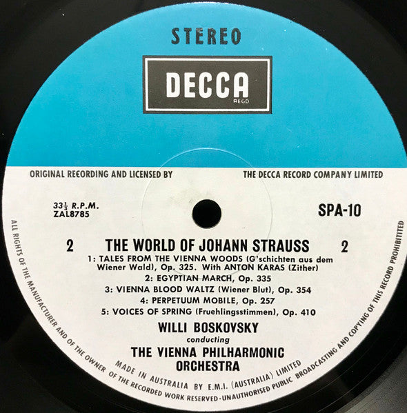 Johann Strauss* - Vienna Philharmonic* : The World Of Johann Strauss (LP, Comp)