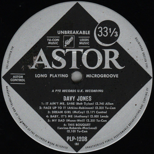 Davy Jones : Davy Jones (LP, Album, Mono)