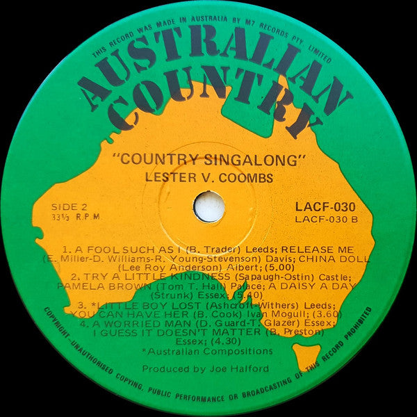 Lester V. Coombs : Country Singalong (Australian Country Vol 4) (LP)
