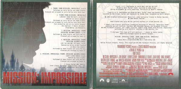 Adam Clayton & Larry Mullen : Theme From Mission: Impossible (CD, Single, Car)