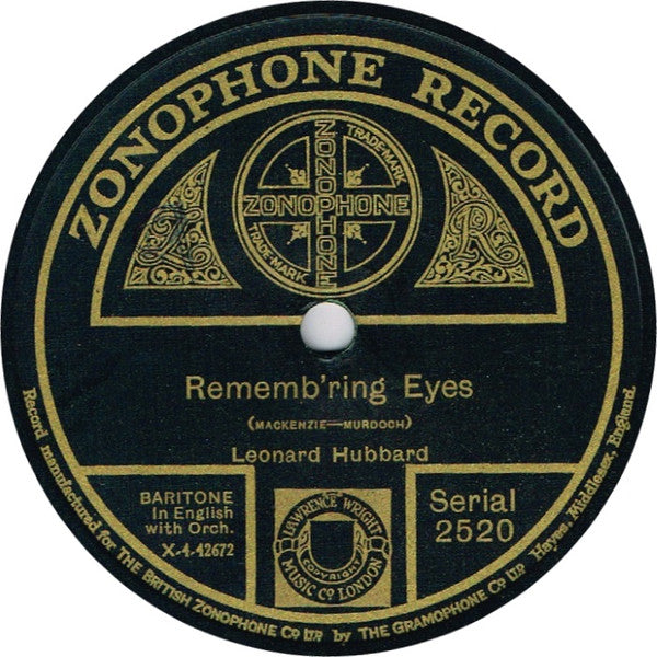 Leonard Hubbard (2) : Sahara / Rememb'ring Eyes (Shellac, 10")