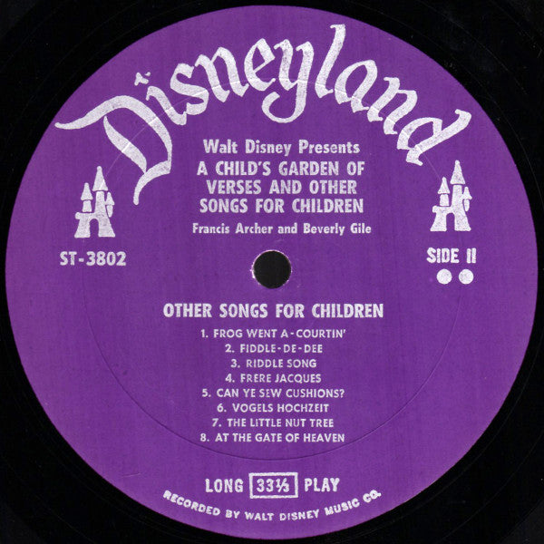 Frances Archer And Beverly Gile : Walt Disney Presents A Child's Garden Of Verses And Other Stories For Children (LP, Album, Mono, RE, Gat)