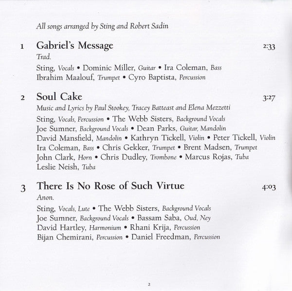 Sting : If On A Winter's Night... (CD, Album)