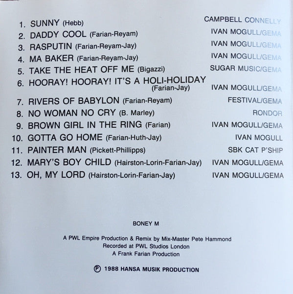 Boney M. Reunion '89* : Greatest Hits Of All Times - Remix '89 (CD, Comp)