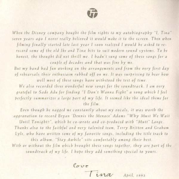 Tina* : What's Love Got To Do With It (CD, Album)