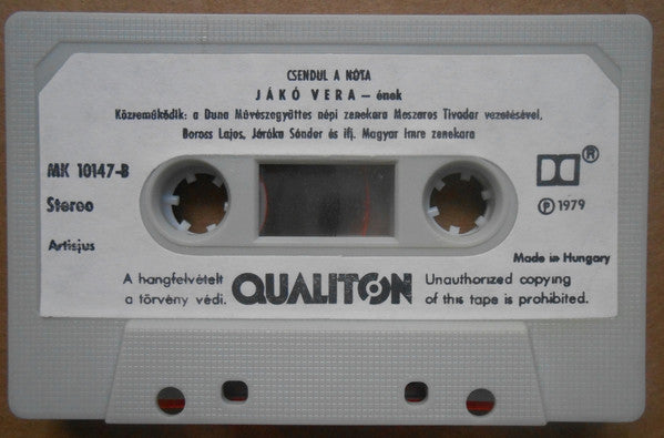 Jákó Vera : Csendül A Nóta (Cass, Album, Gre)