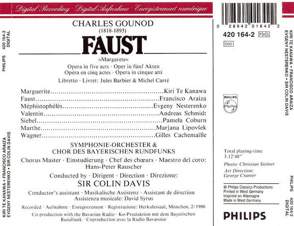 Gounod* - Kiri Te Kanawa • Francisco Araiza • Evgeny Nesterenko • Symphonie-Orchester* & Chor Des Bayerischen Rundfunks • Sir Colin Davis : Faust (3xCD, Album + Box)