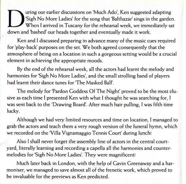 Patrick Doyle : Much Ado About Nothing (Original Motion Picture Soundtrack) (CD, Album)