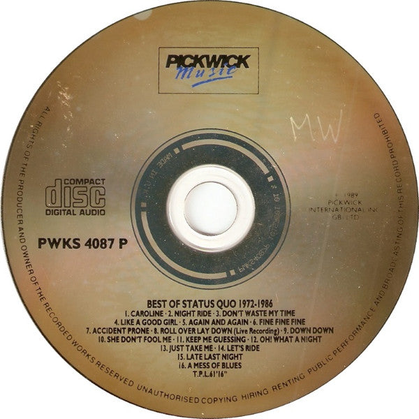 Status Quo : The Best Of Status Quo 1972-1986 (CD, Comp)